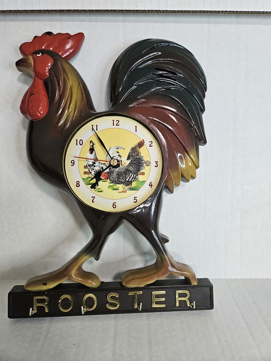 Other - Rooster Wall Clock and Key Rack - Multicolor